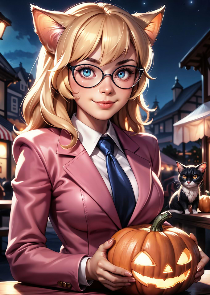Calie Briggs with Pumpkin