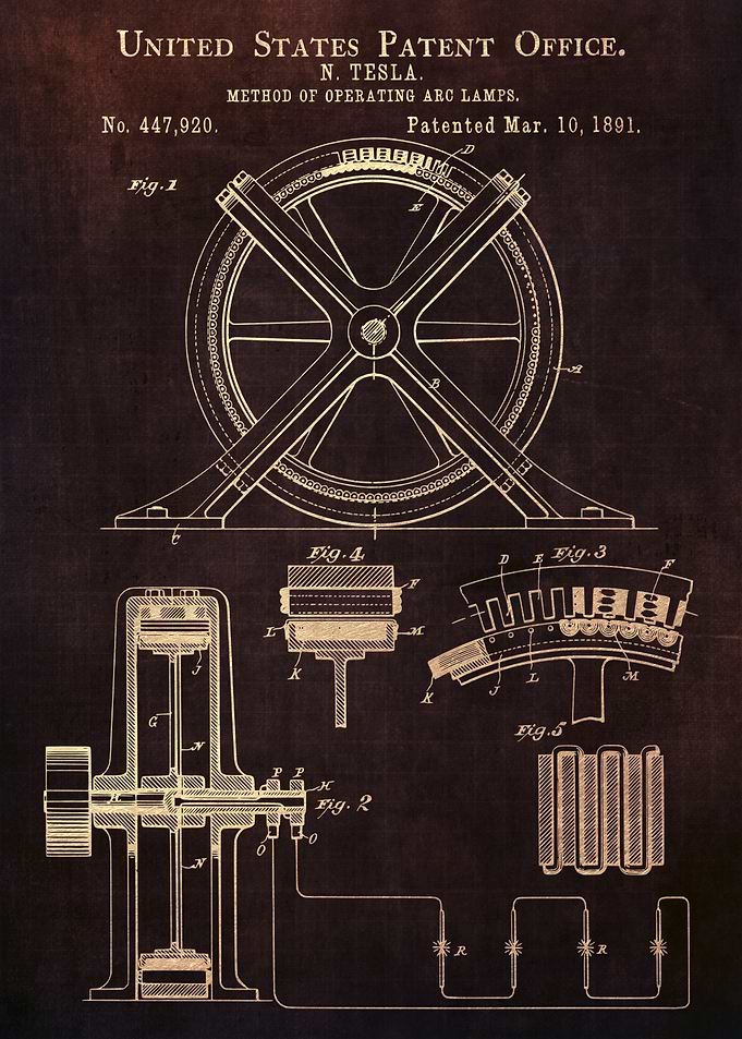 NIKOLA TESLA US PATENT 447920 METHOD OF OPERATING ARCLAMPS