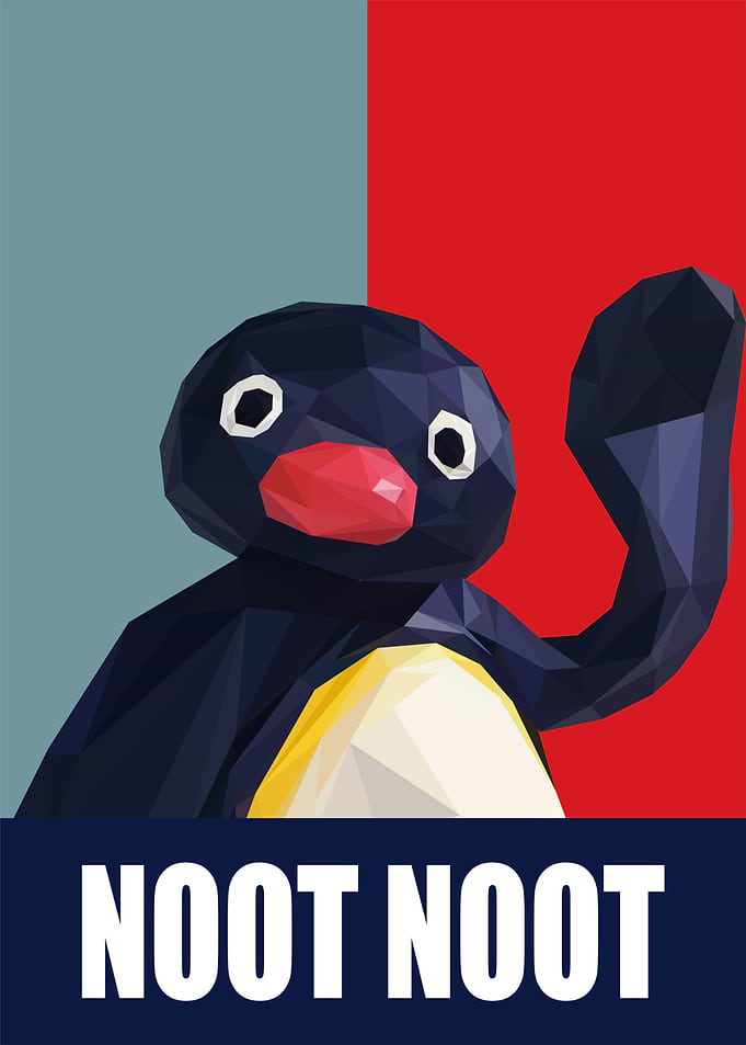 Pingu Low Poly Art