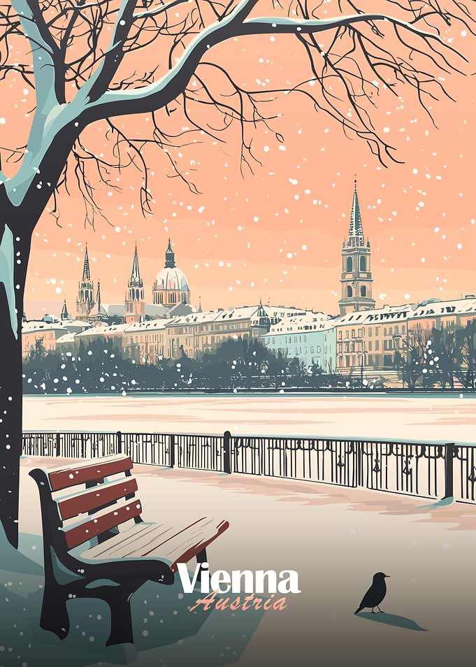Snowy Vienna Cityscape