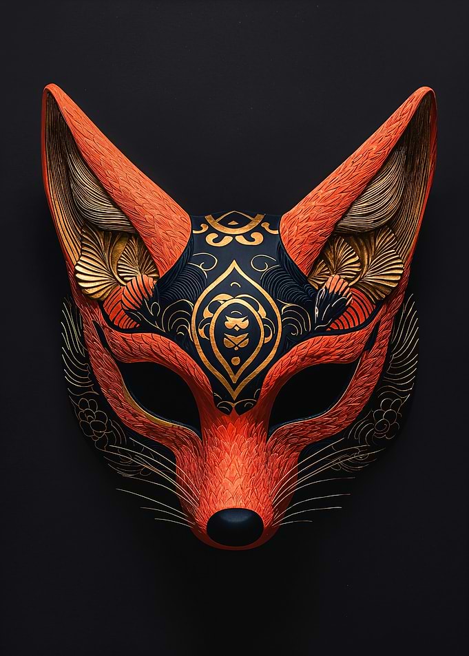 Fox Mask with Intricate Design
