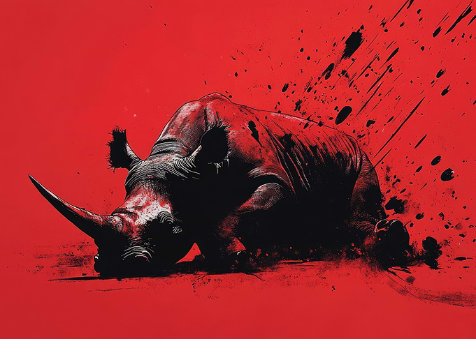 Black And Red Rhino