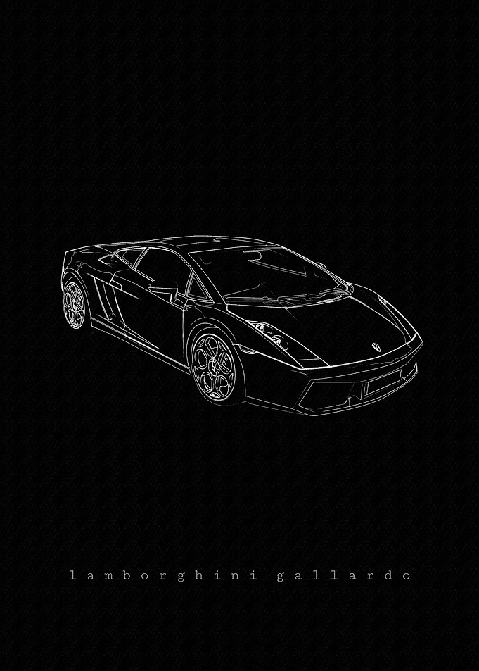 Lamborghini Gallardo Line Art