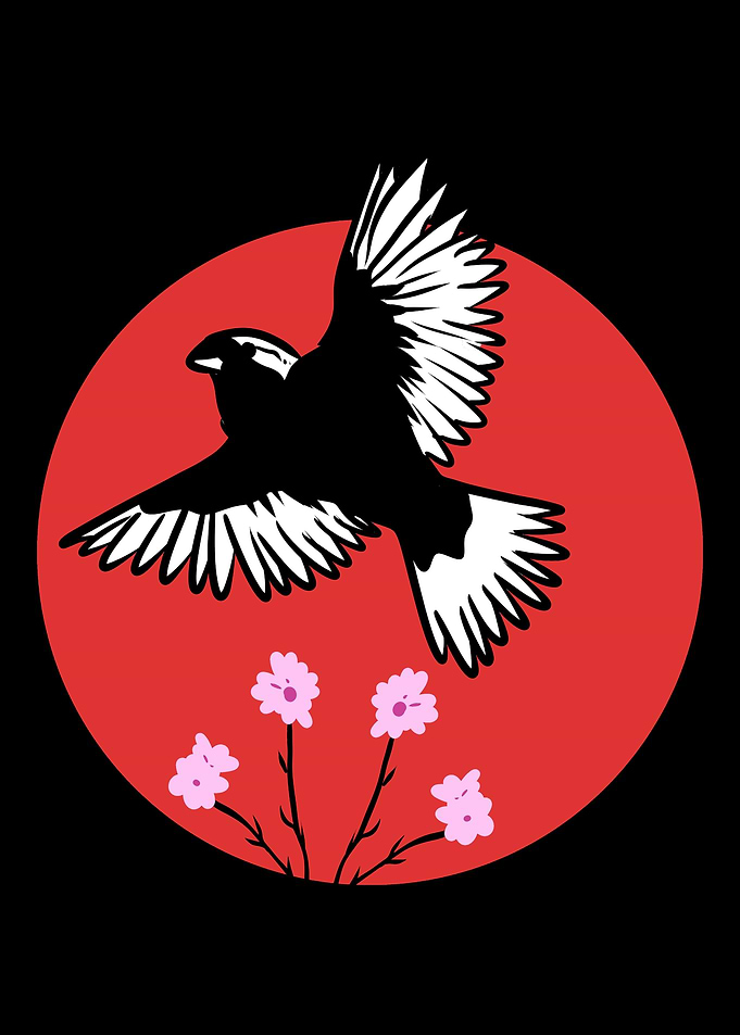 Bird Cherry Blossom Japane