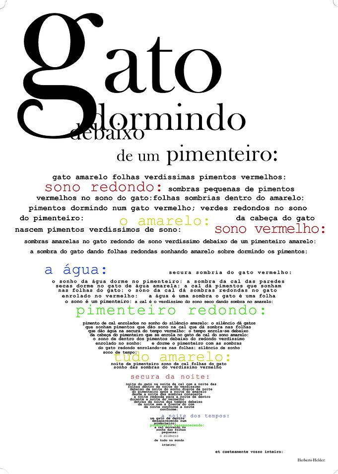 Surreal Portuguese Poem by Herberto Helder (Diamond Shape)
