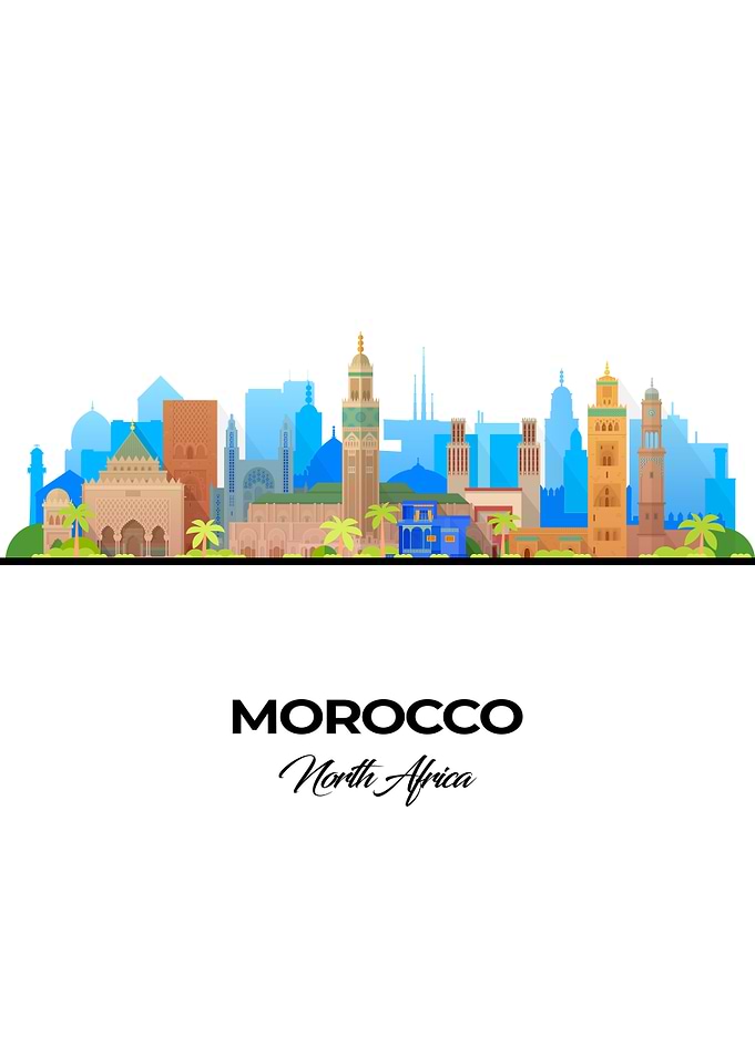 Morocco Skyline Illustration