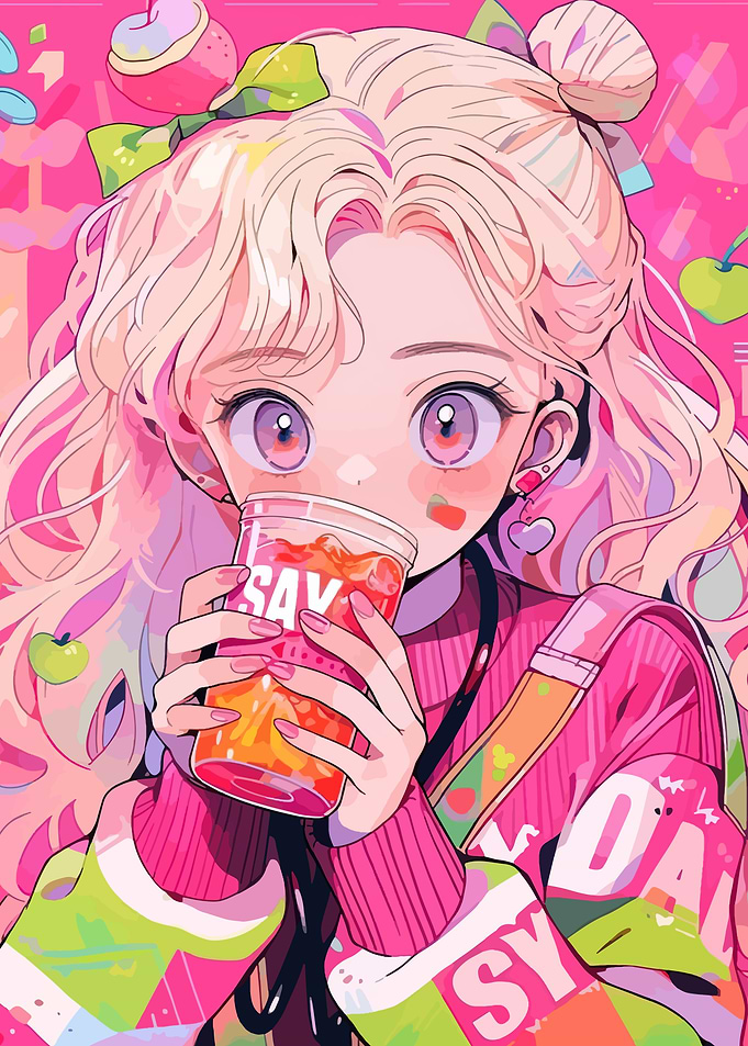 Anime Girl Drinking