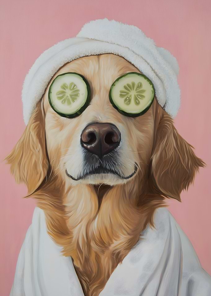 Golden Retriever Bathroom spa