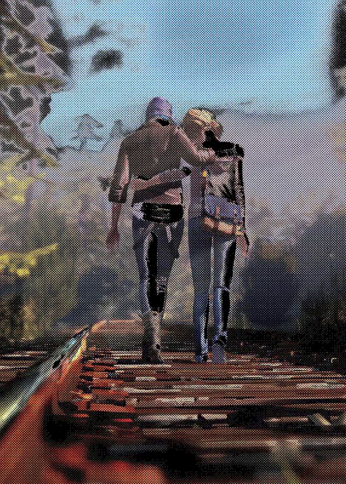Couple Walking on Tracks Life is strage