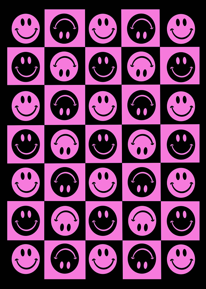 Checkerboard Smiley Face Pattern