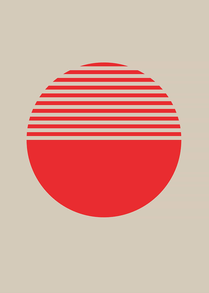 Red Circle Abstract Art