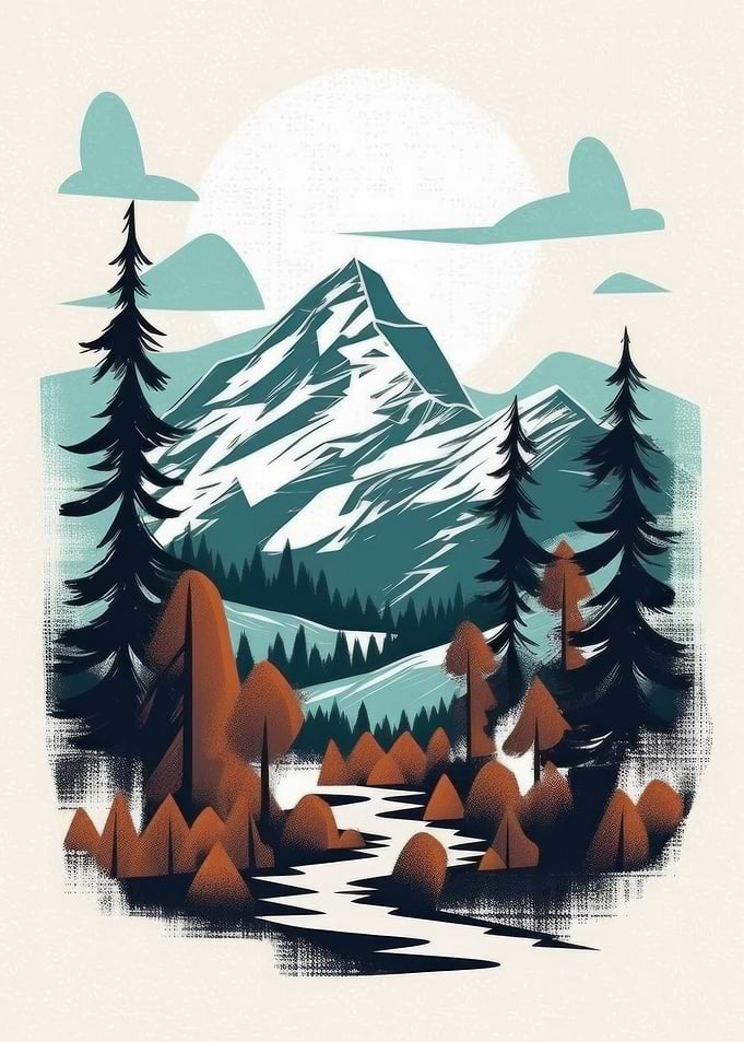 Mountain Landscape Illustration
