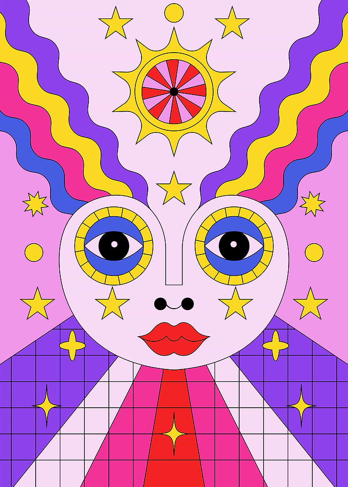 Surreal Pop Art Face