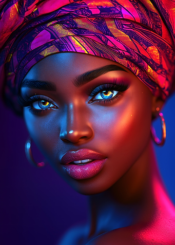 abstract black afro woman