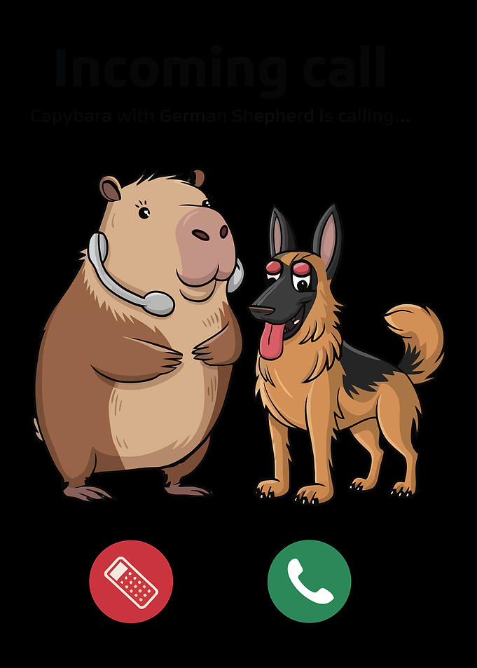 Capybara &amp; German Shepherd Call