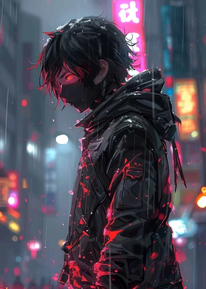 Anime Cyberpunk Rain