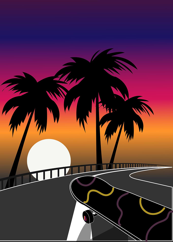 Skateboard Sunset