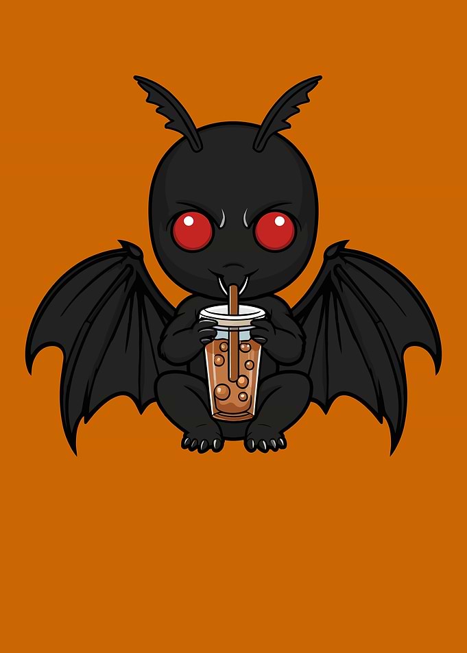 Cute Demon Drinking Boba