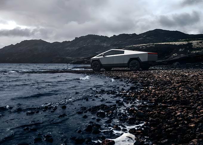 Tesla Cybertruck on Beach