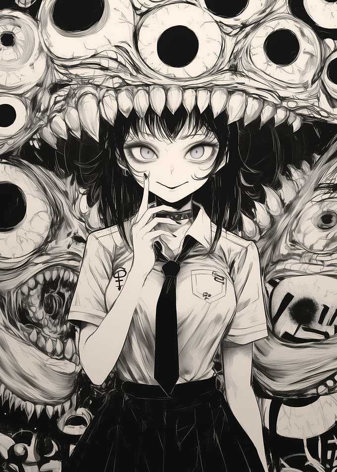 Schoolgirl and Monster
