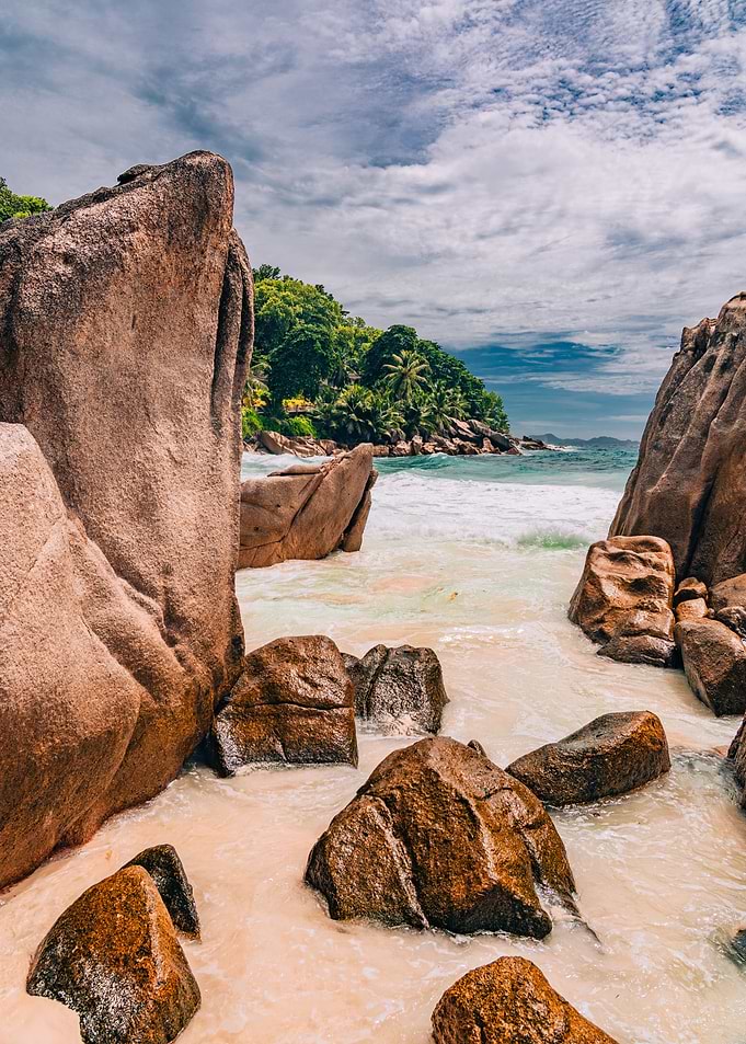 Tropical Beach with Granite Rocks