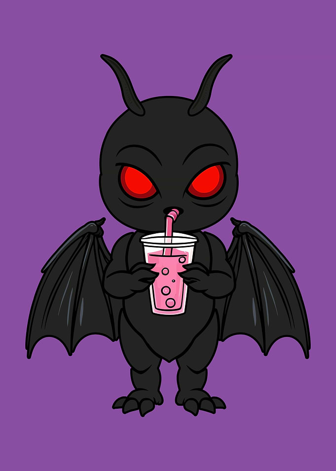Demon Drinking Pink Drink