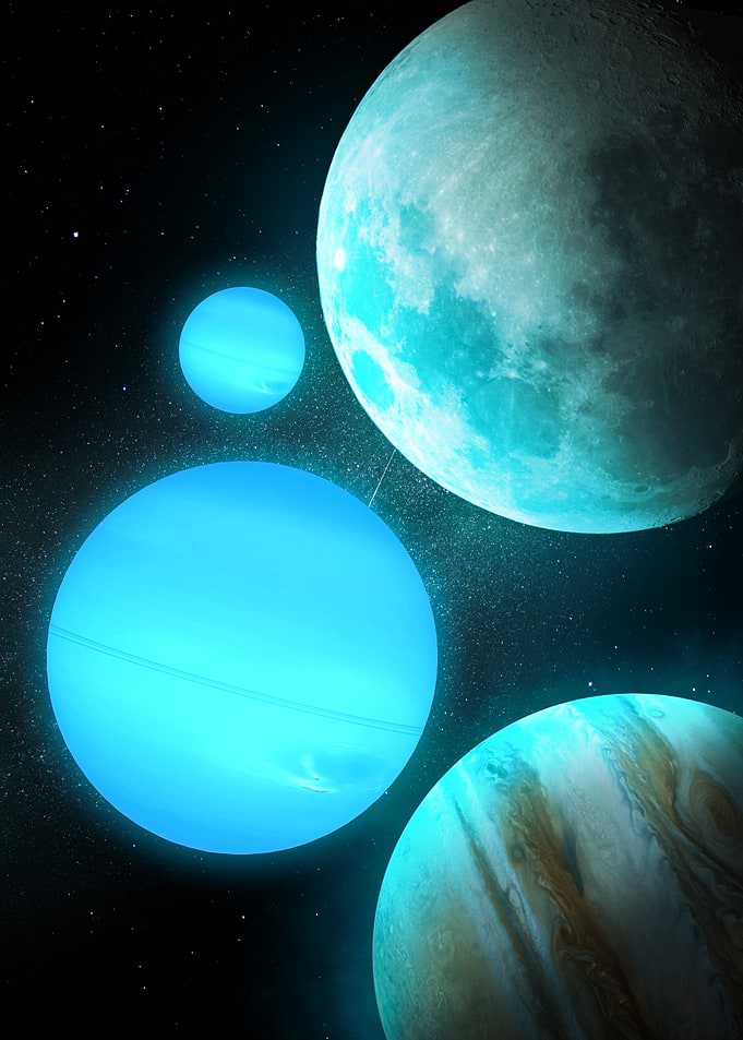 Celestial Blue Planets