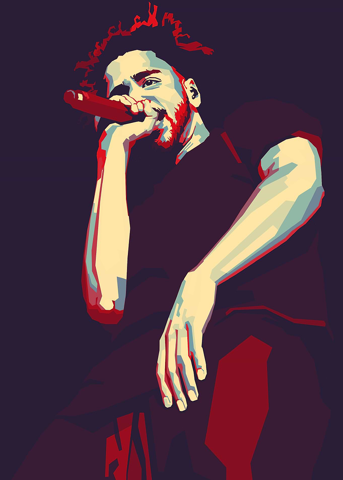 J. Cole Pop Art Portrait
