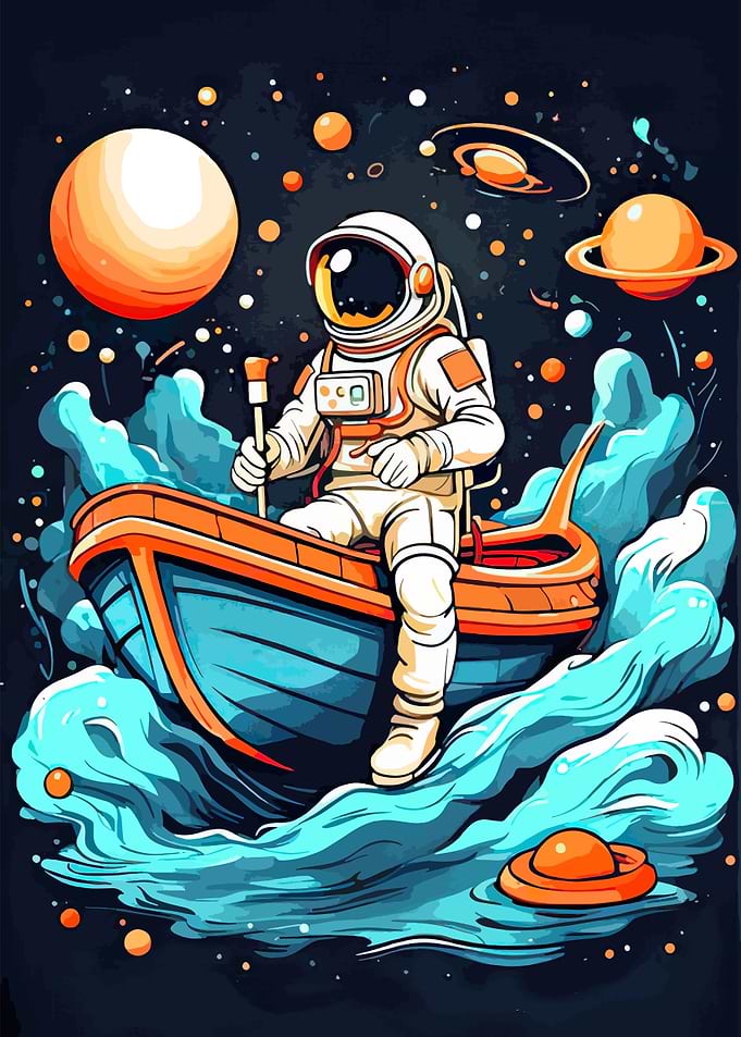 Astronaut in a Boat