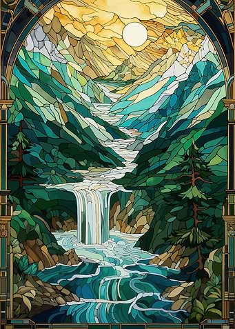 Stained Glass Waterfall