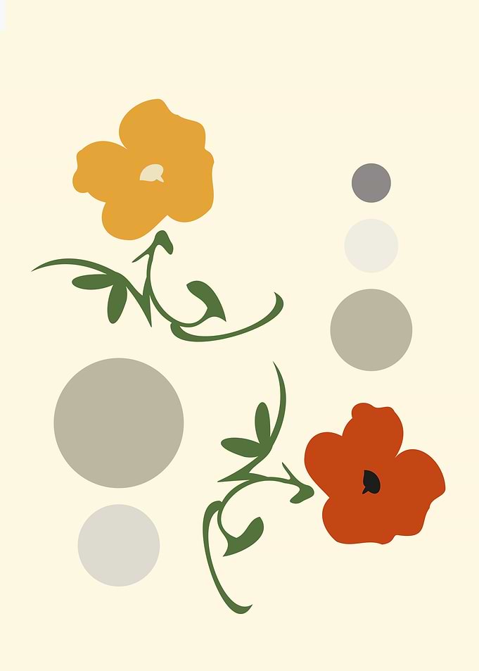 Botanical Duo in Earthy Tones