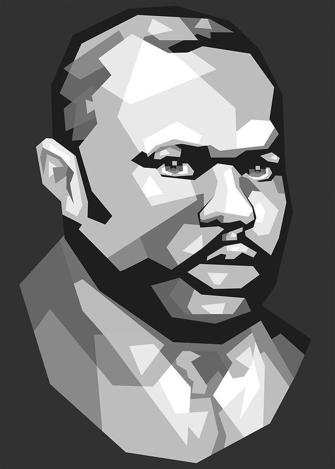 Man with Beard in Low Poly Style