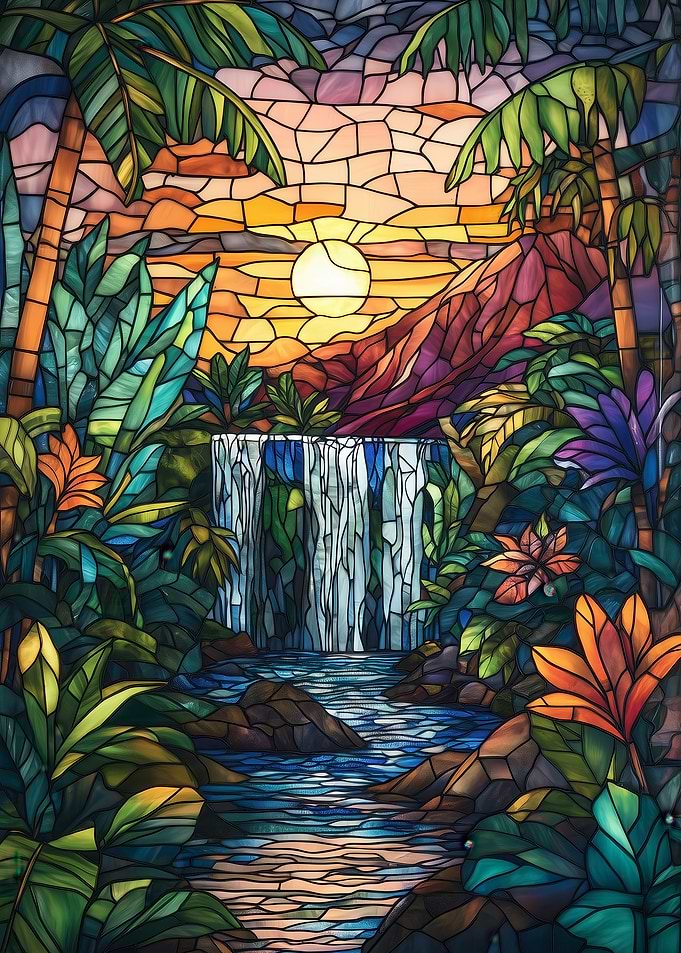 Stained Glass Waterfall