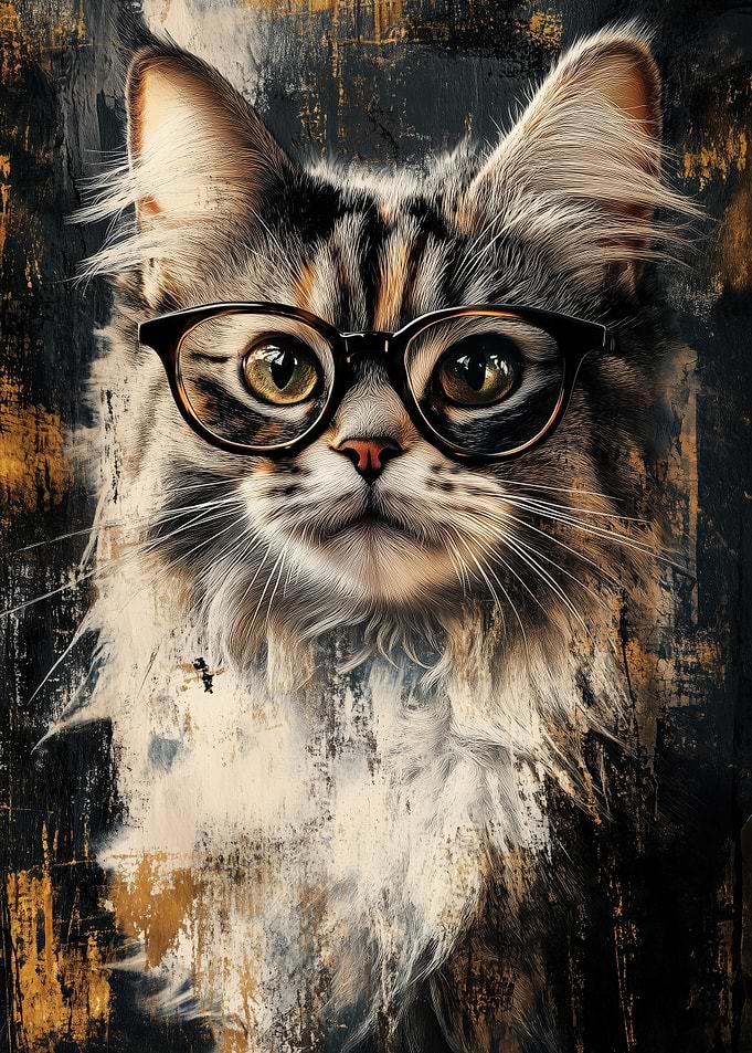 Cat Wearing Glasses