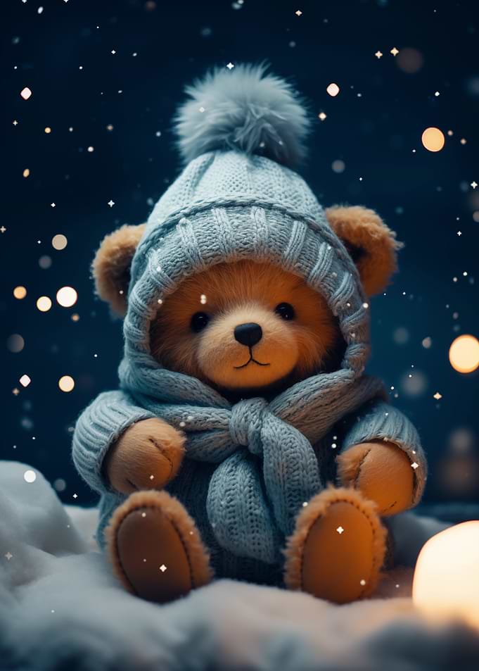 Teddy Bear in Winter