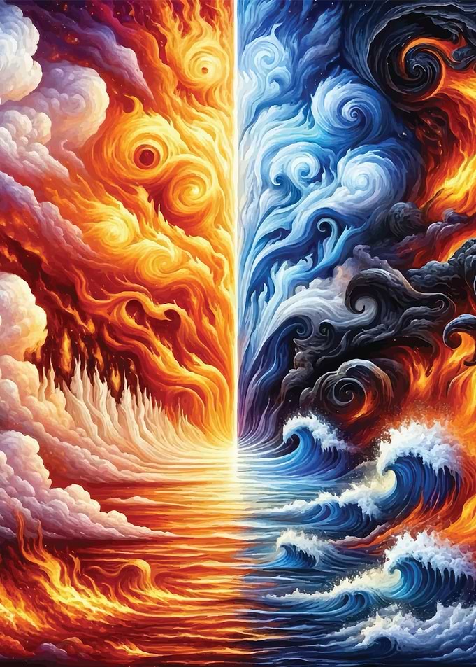 Fire and Water Abstract