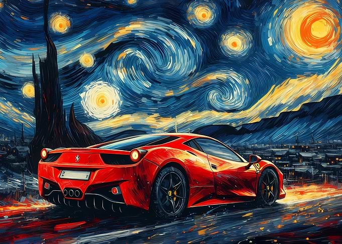 Ferrari 458 Under Starry Night
