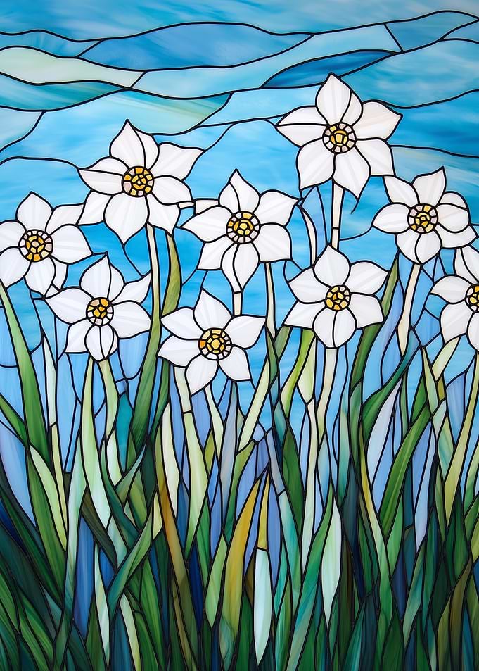 Stained Glass Daffodils