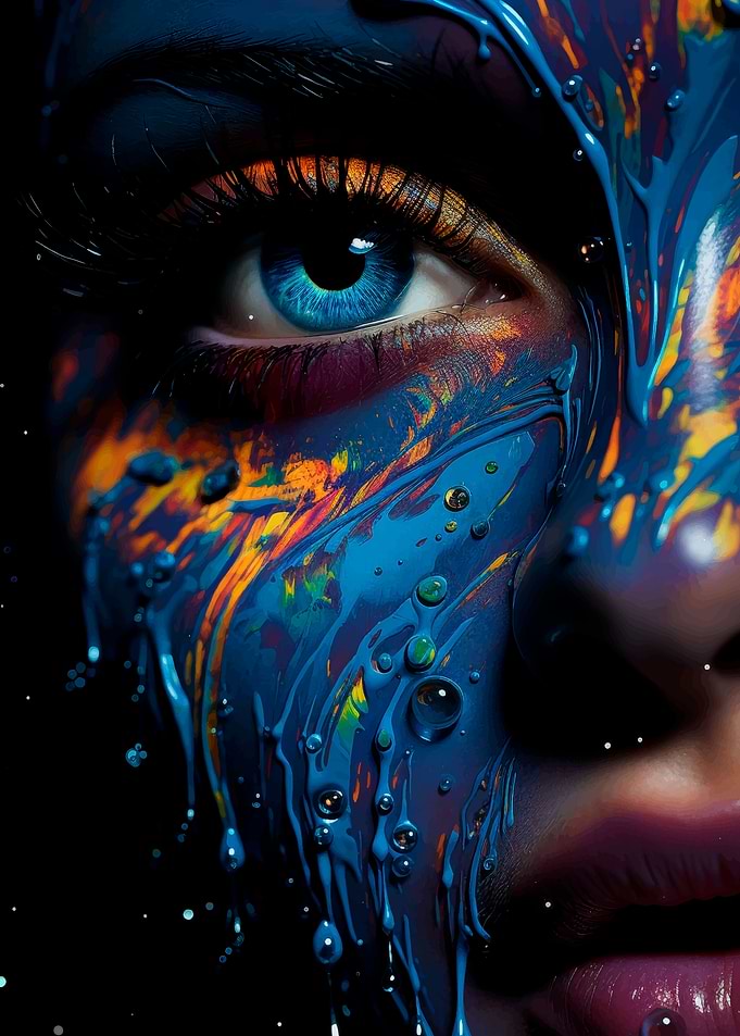Abstract Eye with Paint
