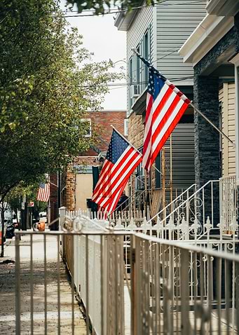 American Flags on Houses New Jersey