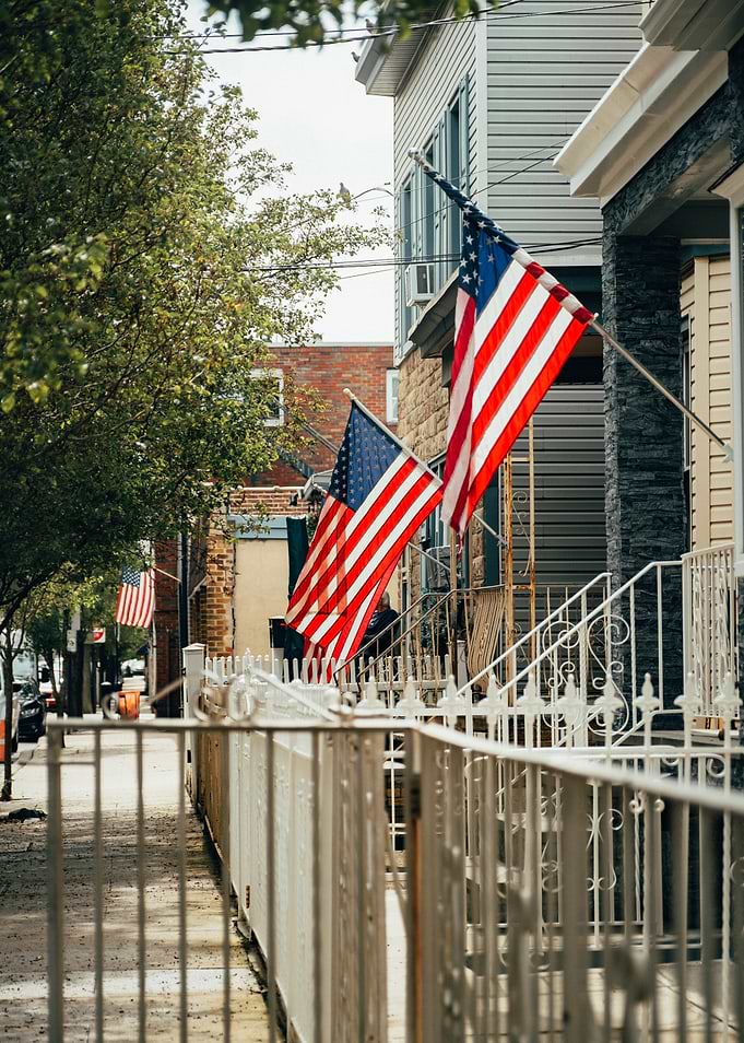 American Flags on Houses New Jersey