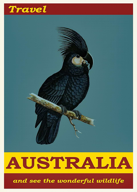 Australia Travel Poster — retro travel art printed on metal