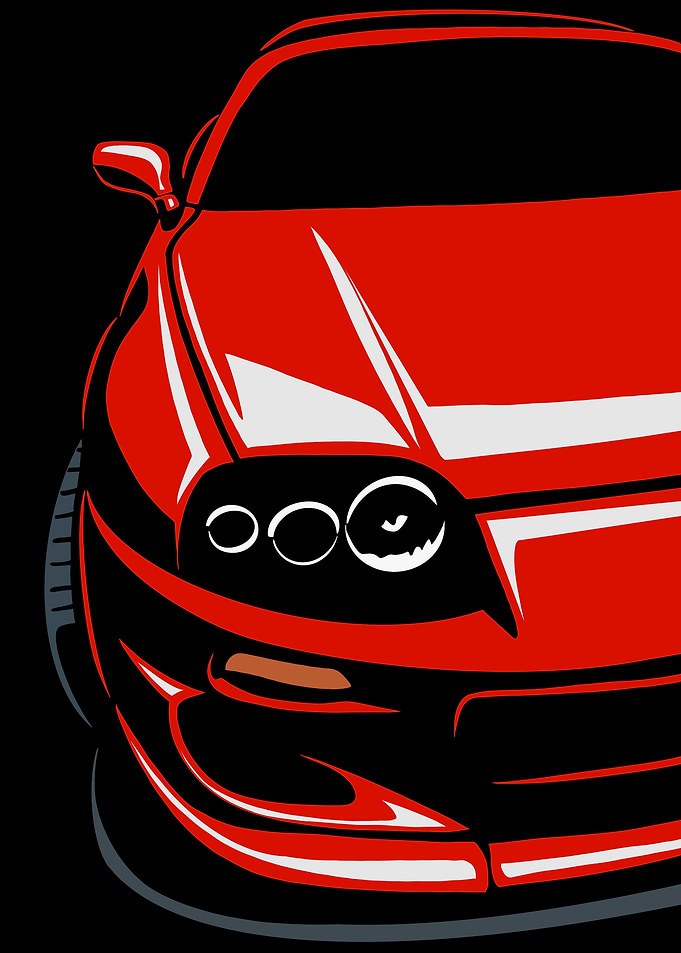 Toyota supra Sports Car Illustration