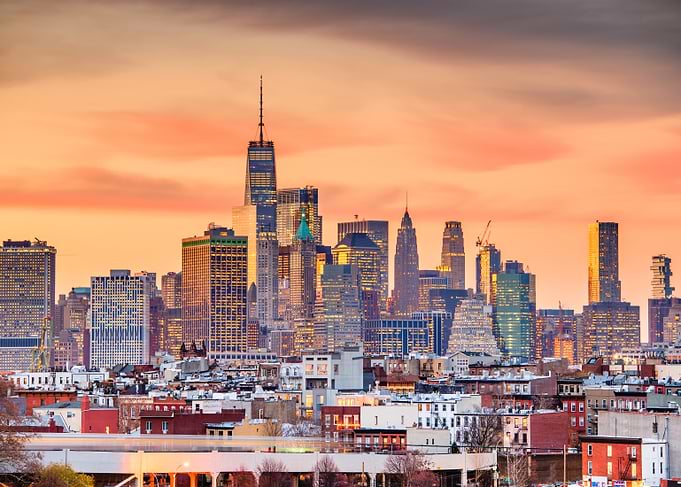 New York City Skyline at Sunset