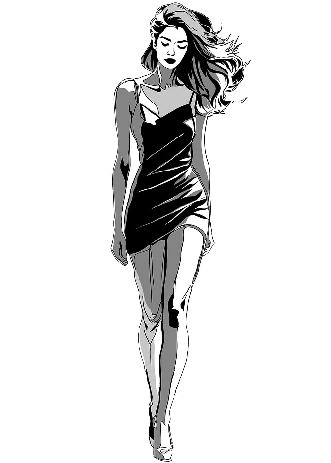 Woman in Black Dress