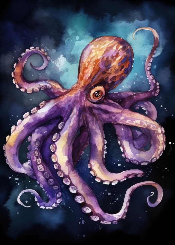 Watercolor Octopus