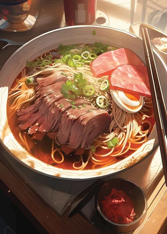 Beef Noodle Soup Illustration