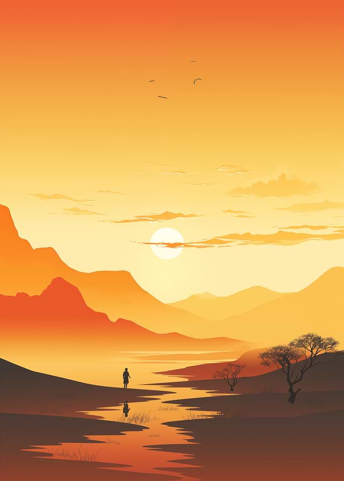 Sunset Mountain Landscape