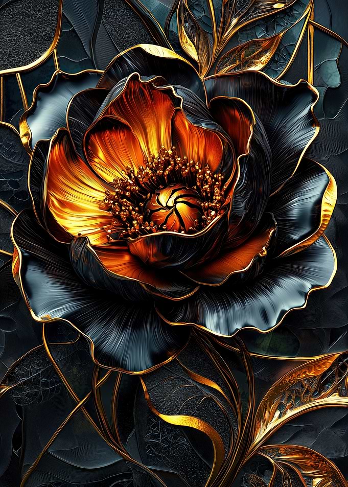 Golden Black Flower