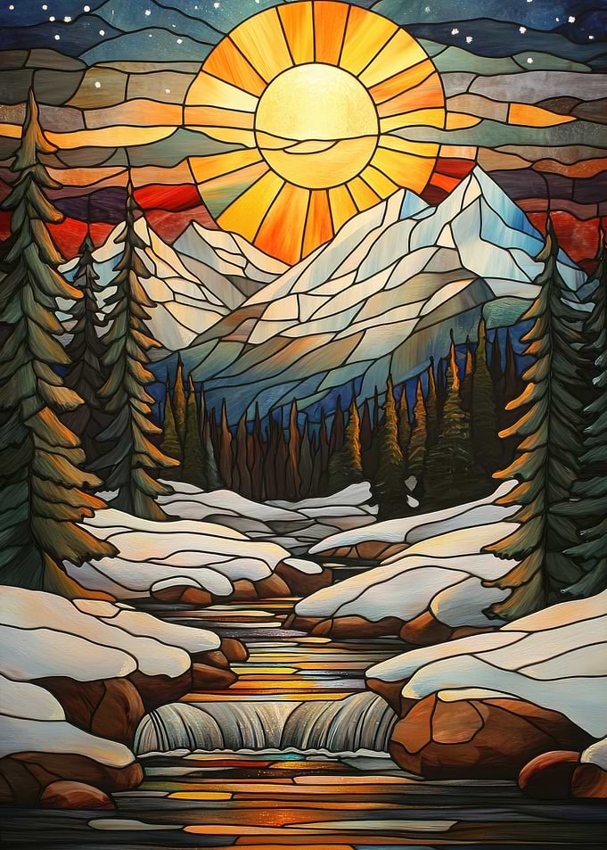 Stained Glass Mountain Stream